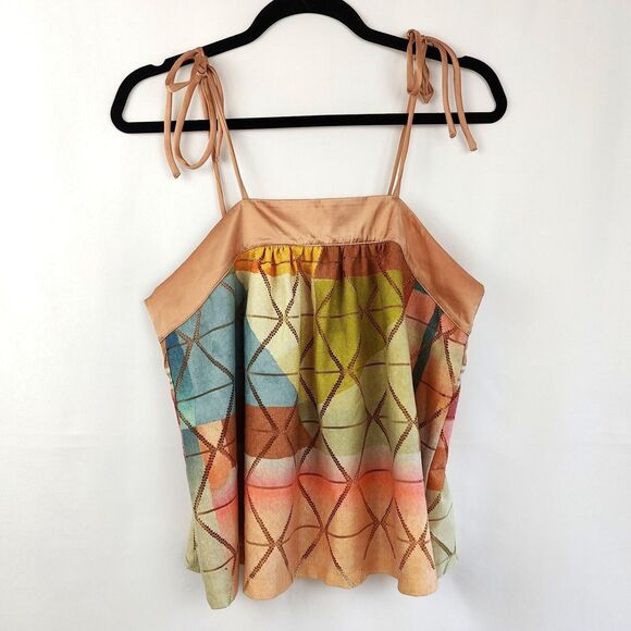 Anthropologie ♡ Akemi + Kin ♡ Edda Abstract Geometric Tie Tank Top - Size Small - Picture 3 of 7